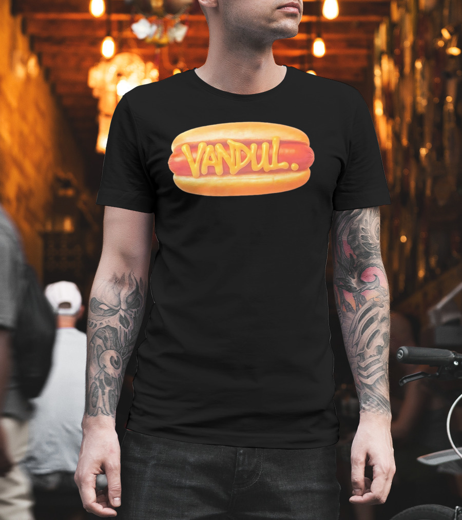 Vandul Mustard Hot Dog Bold Typeface T-Shirt