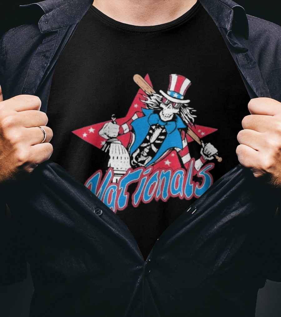Washington Nationals Grateful Dead Uncle Sam Star Baseball Collaboration T-Shirt