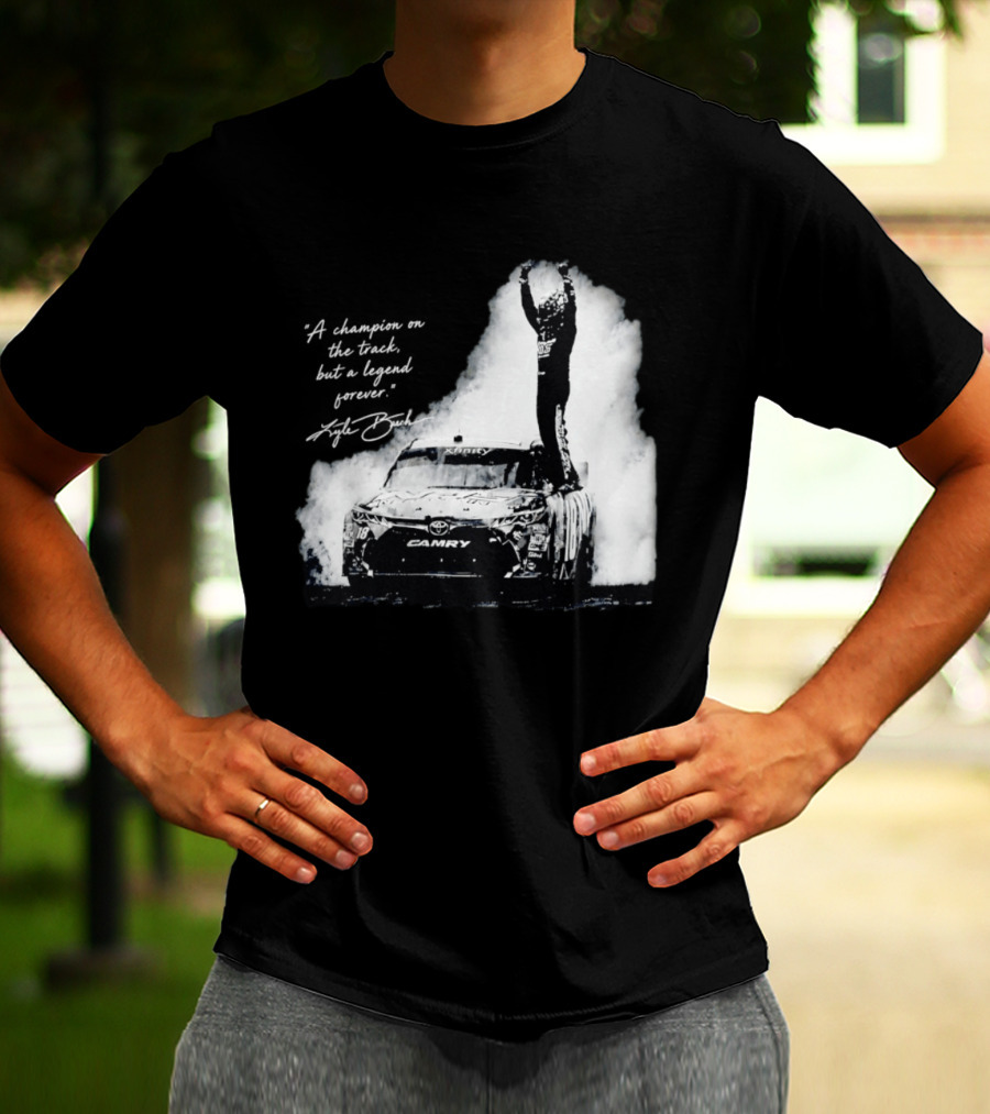 Kyle Busch Celebrating On Toyota Camry 18 NASCAR Cup Series Victory T-Shirt