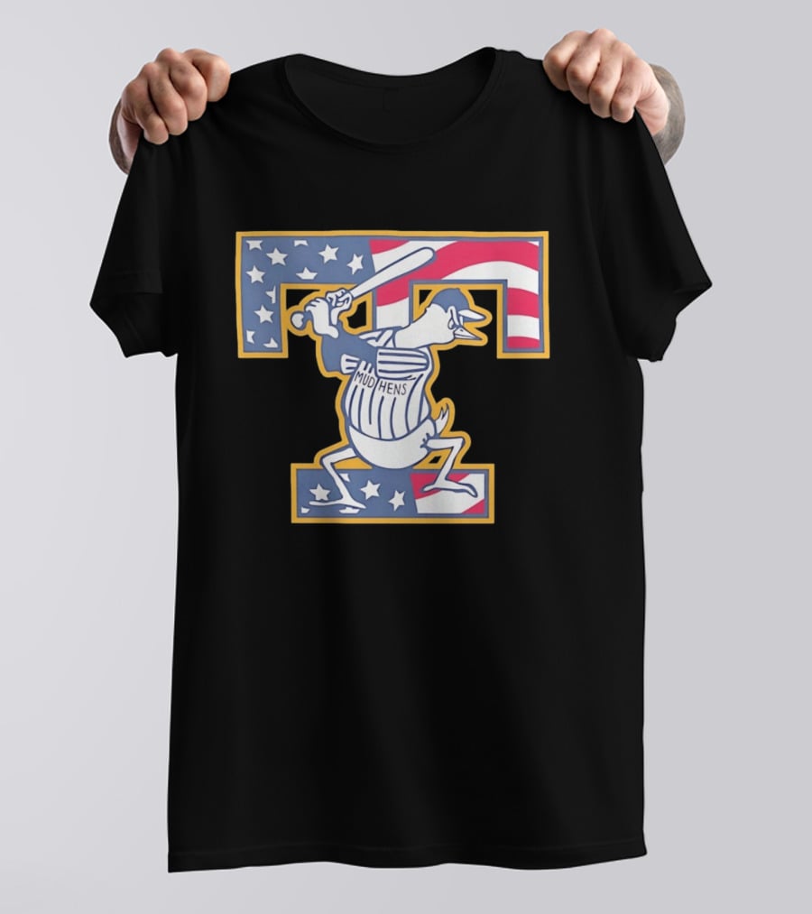 Toledo Mud Hens Muddy Stars And Stripes American Baseball T-Shirt