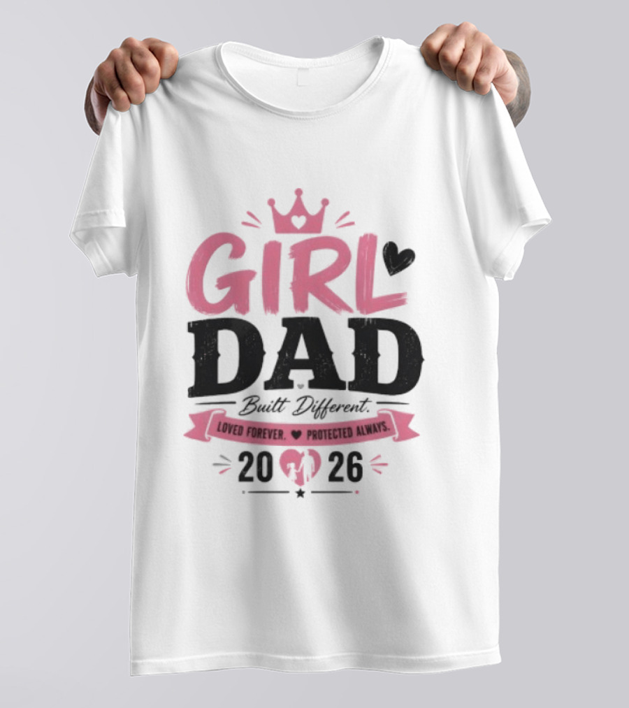 Girl Dad Built Different Loved Forever Protected Always 2026 T-Shirt