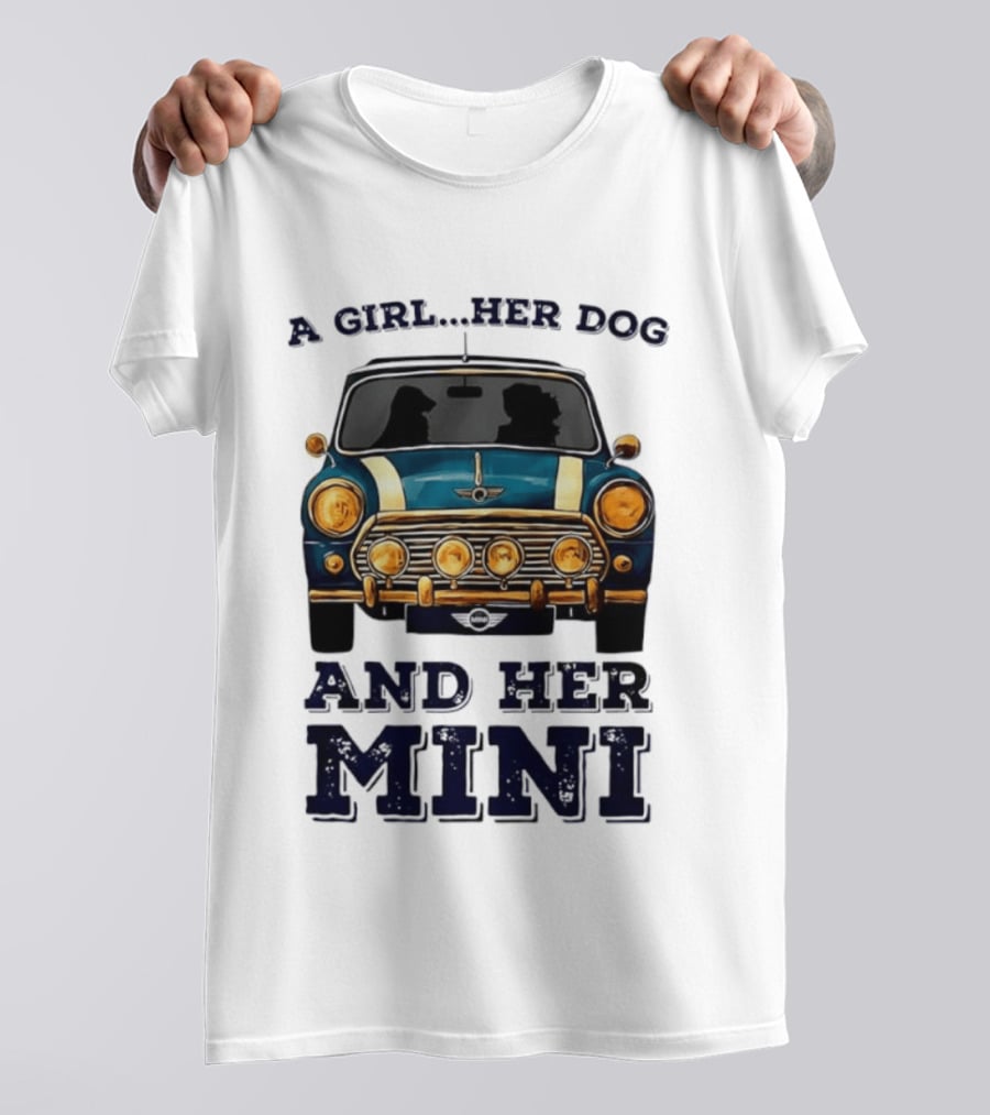 A Girl Her Dog And Her Mini T-Shirt