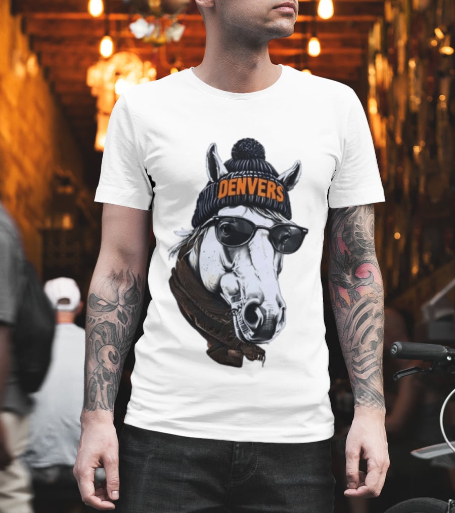 Denvers Horse With Hat Sunglasses And Scarf T-Shirt