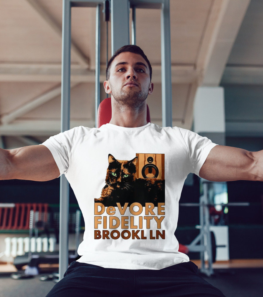 DeVore Fidelity Brooklyn Cat Speaker T-Shirt
