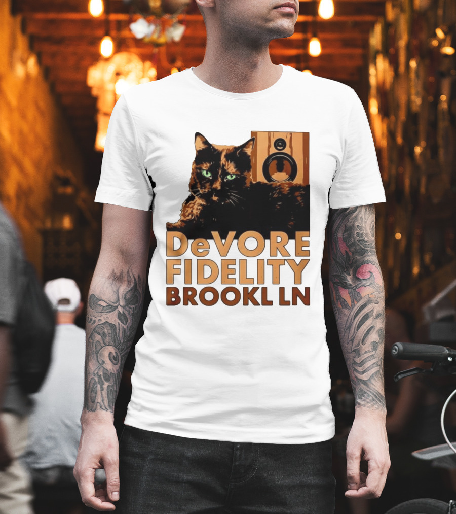DeVore Fidelity Brooklyn Cat Speaker T-Shirt