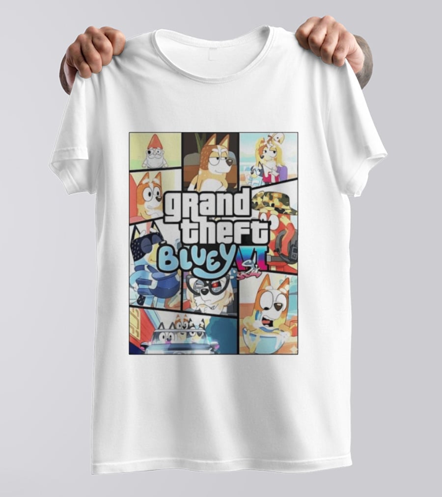 Grand Theft Bluey Funny Cartoon T-Shirt