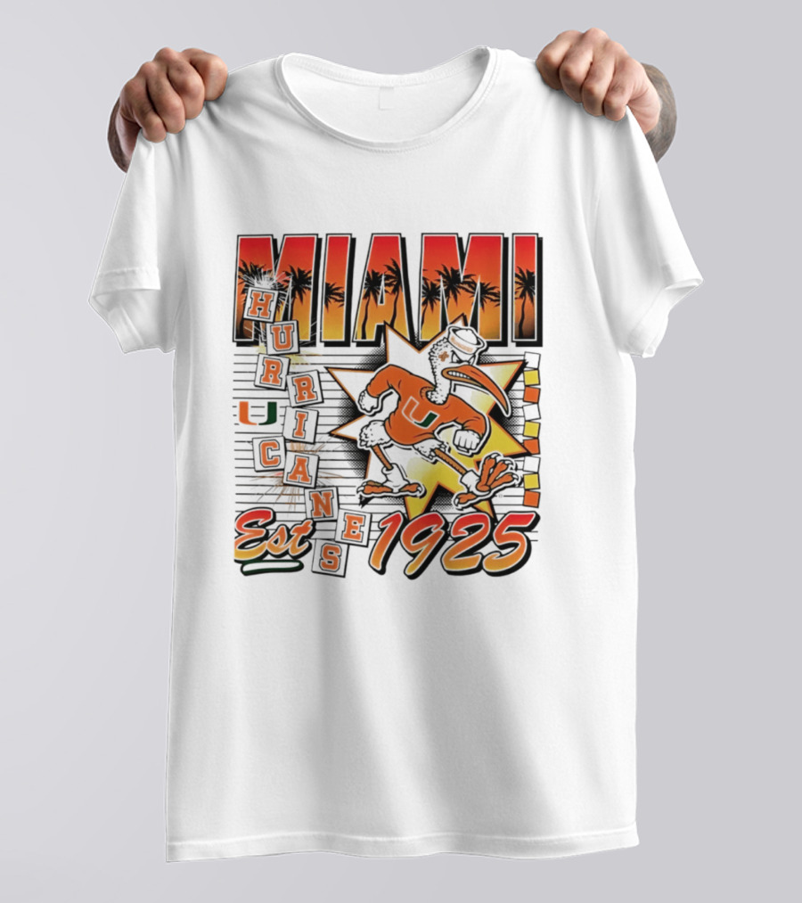 Miami Hurricanes Est 1925 Vintage Burst U Logo Ducks T-Shirt