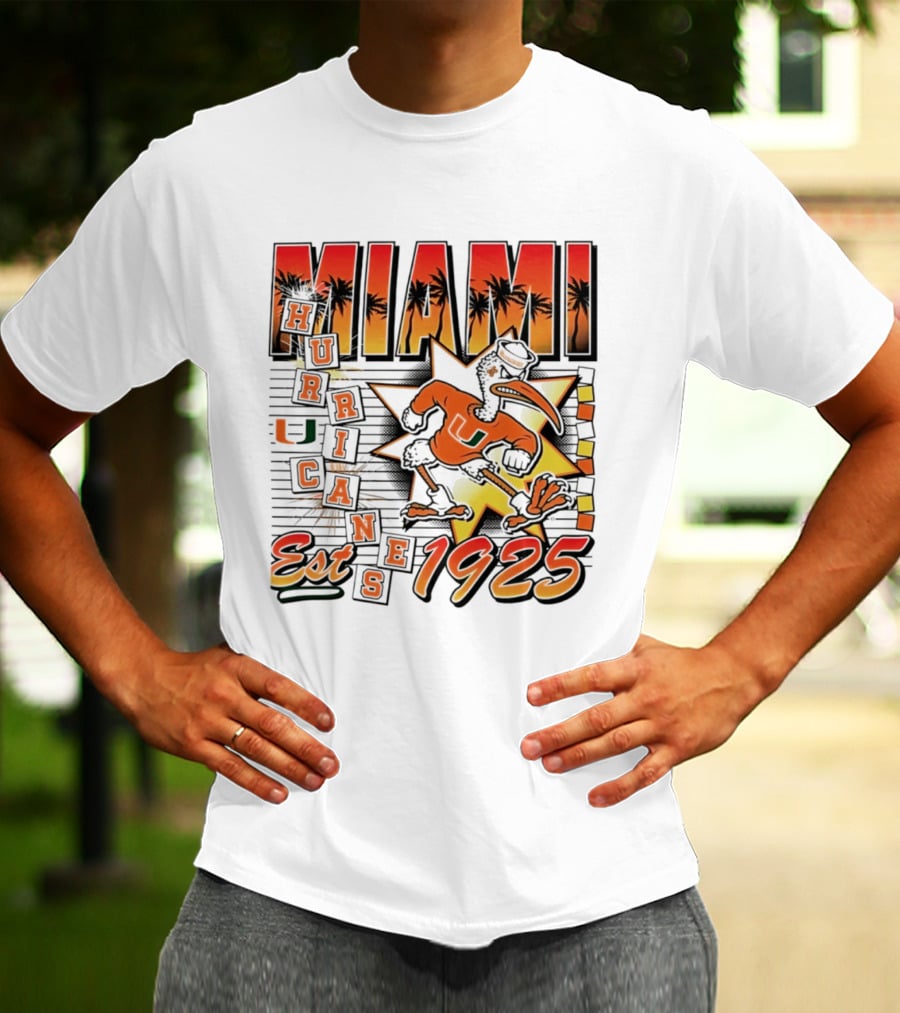 Miami Hurricanes Est 1925 Vintage Burst U Logo Ducks T-Shirt