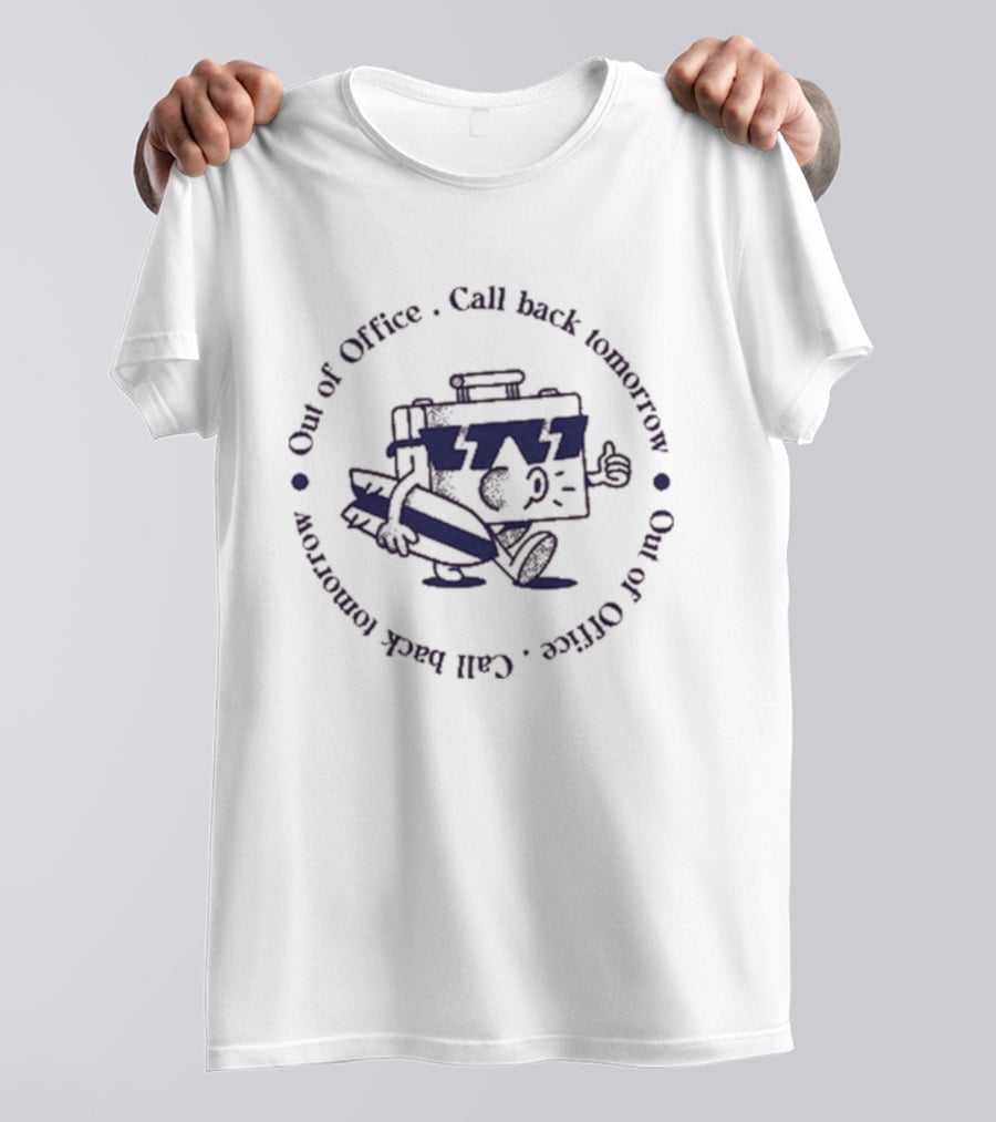 Out Of Office Call Back Tomorrow Cartoon Character Thumbs Up Circular T-Shirt