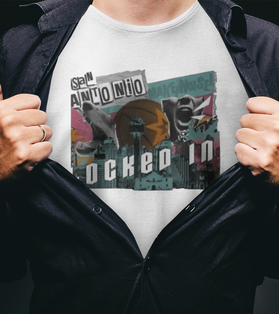 San Antonio Locked In Make Noise Basketball Skyline T-Shirt