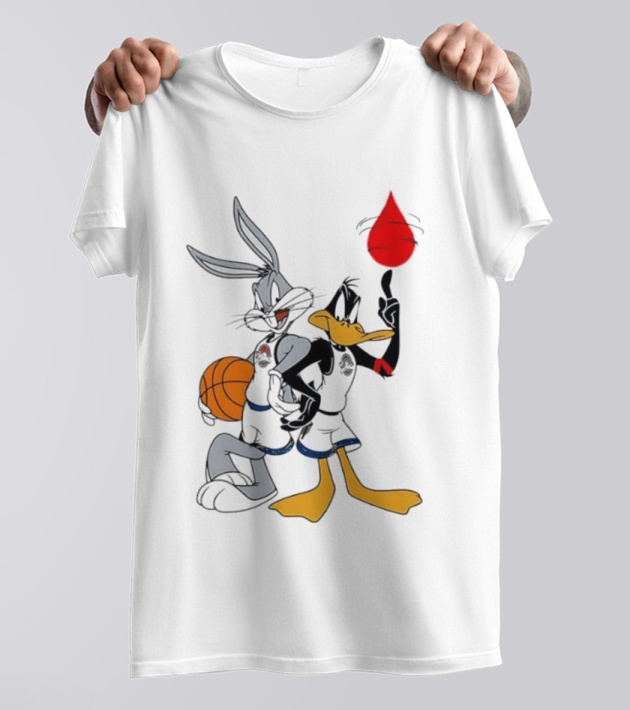 Looney Tunes Bugs Bunny Daffy Duck Tune Squad Basketball Spin T-Shirt