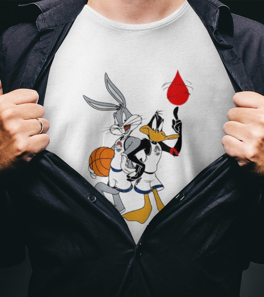 Looney Tunes Bugs Bunny Daffy Duck Tune Squad Basketball Spin T-Shirt
