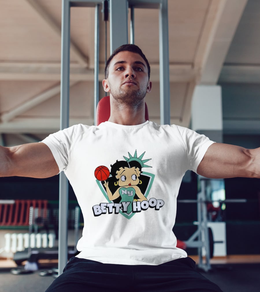 New York Liberty Betty Hoop Basketball Character NY Statue Of Liberty Crown T-Shirt