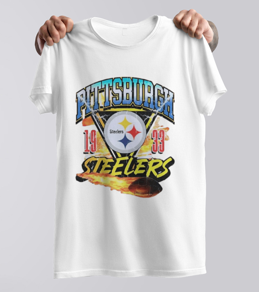 Pittsburgh Steelers 1933 Football Flame T-Shirt