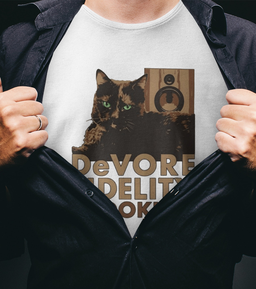 DeVore Fidelity Brooklyn LN Cat Speaker T-Shirt