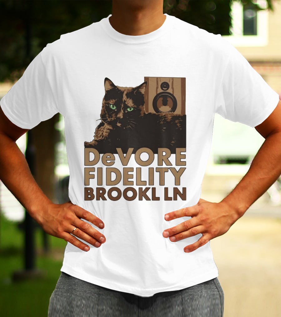 DeVore Fidelity Brooklyn LN Cat Speaker T-Shirt