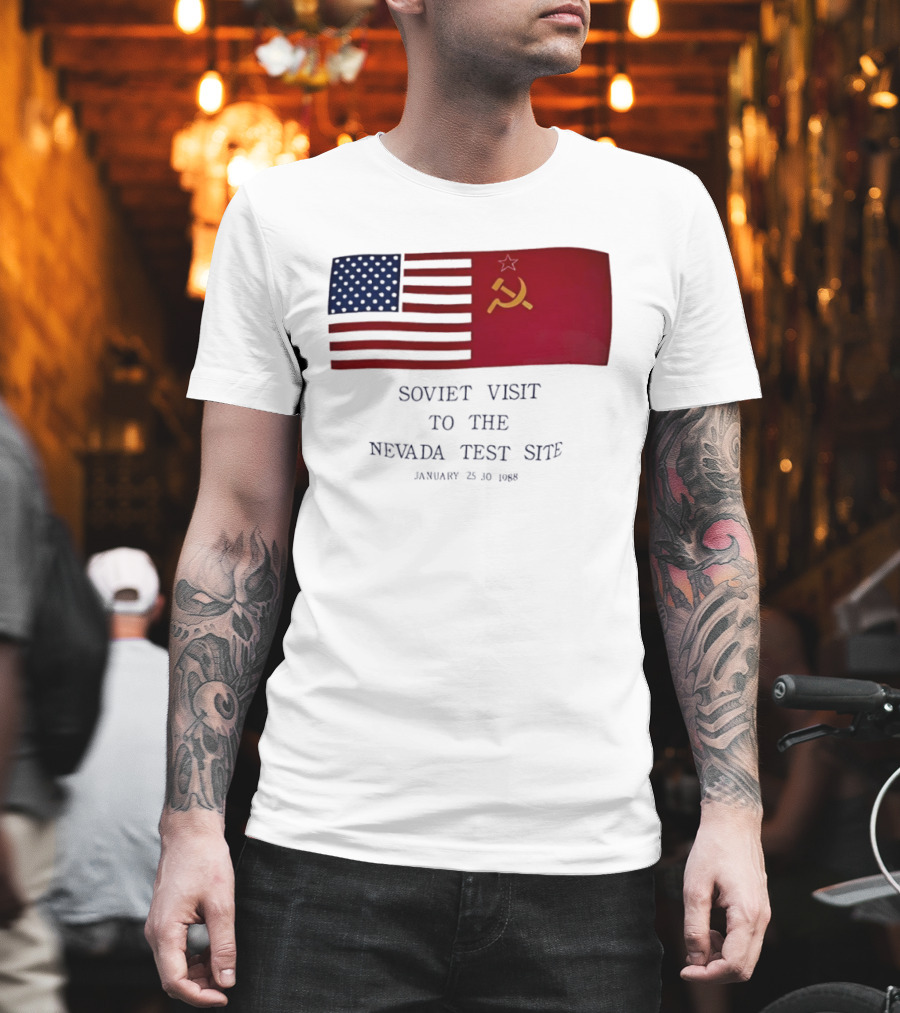 Soviet Visit To The Nevada Test Site January 28 1988 Flag T-Shirt