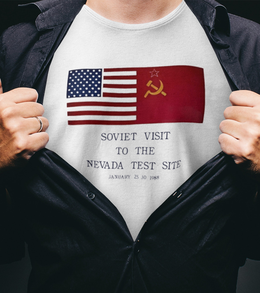 Soviet Visit To The Nevada Test Site January 28 1988 Flag T-Shirt