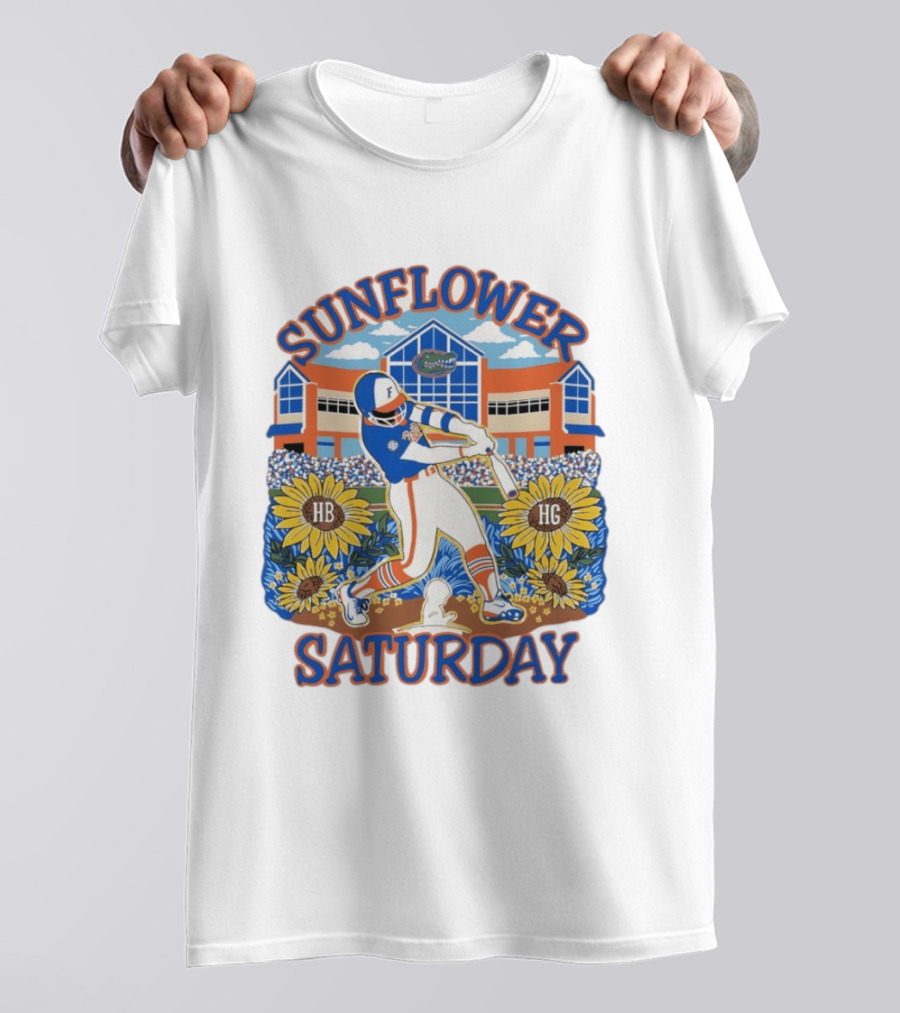 Florida Gators Sunflower Baseball Saturday T-Shirt