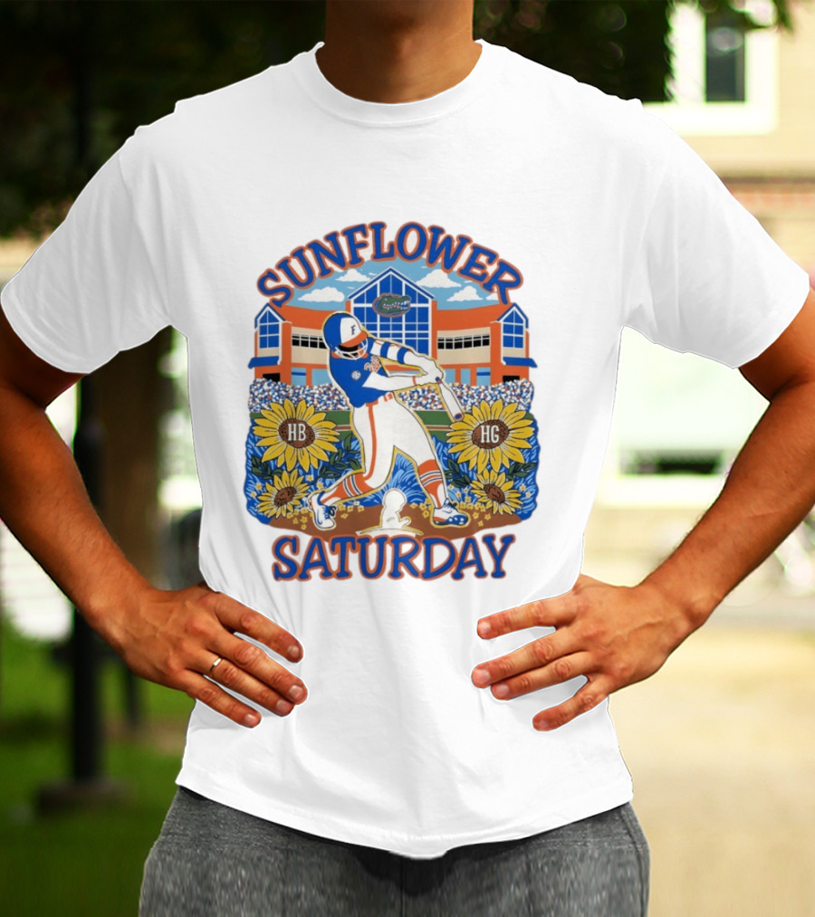 Florida Gators Sunflower Baseball Saturday T-Shirt