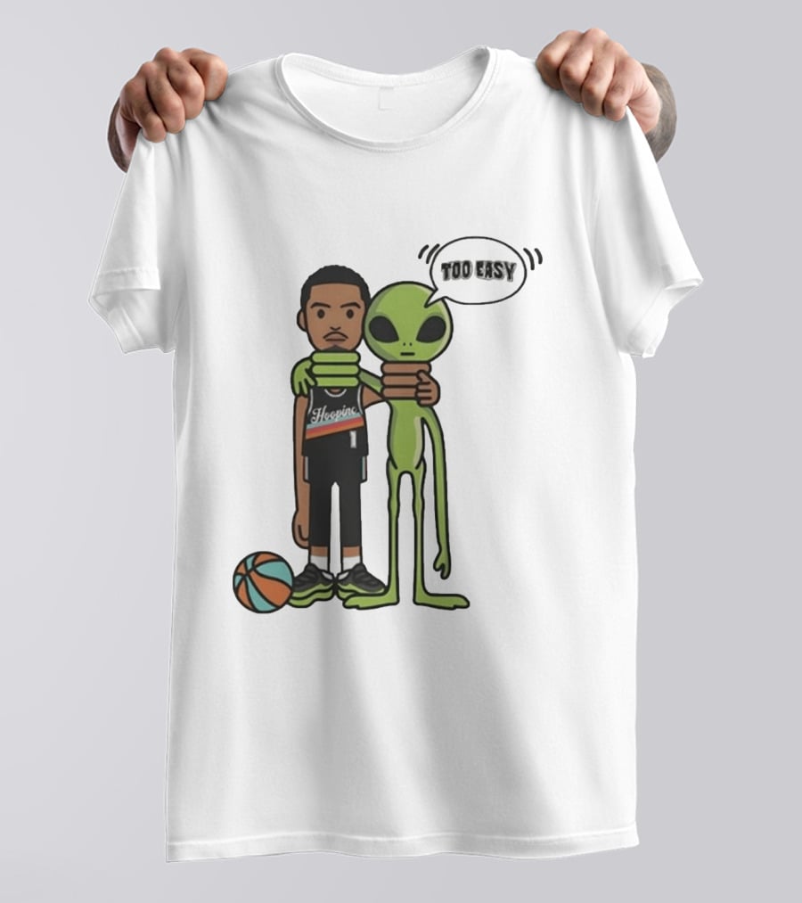 Too Easy Victor Wembanyama Hooping Alien San Antonio Spurs NBA Basketball T-Shirt