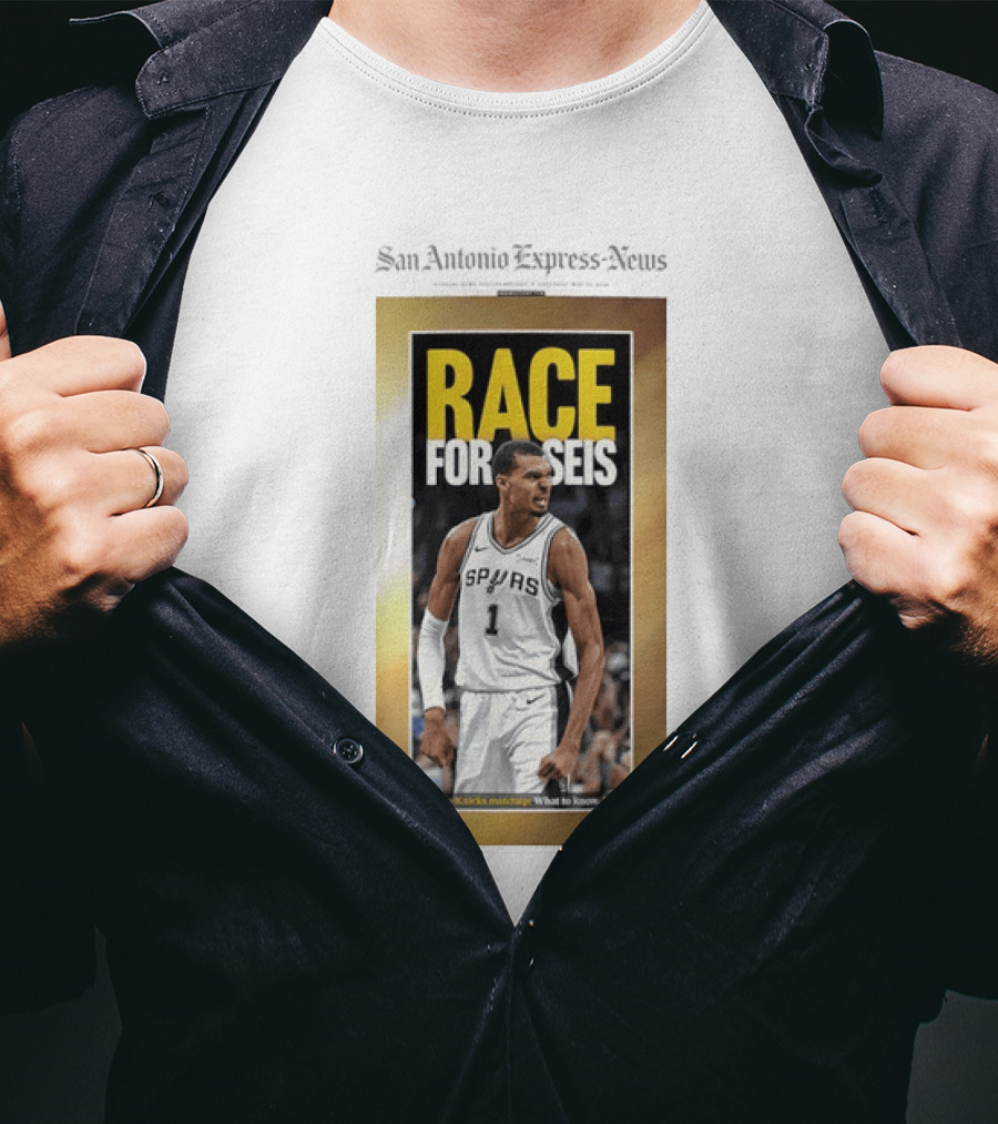 San Antonio Express News Victor Wembanyama Spurs Race For Seis Basketball T-Shirt