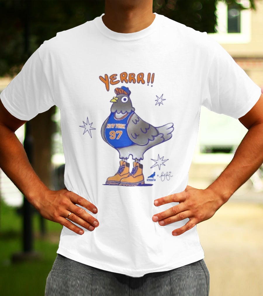 New York Knicks Yerrr Bird 97 Cartoon Sneakers T-Shirt