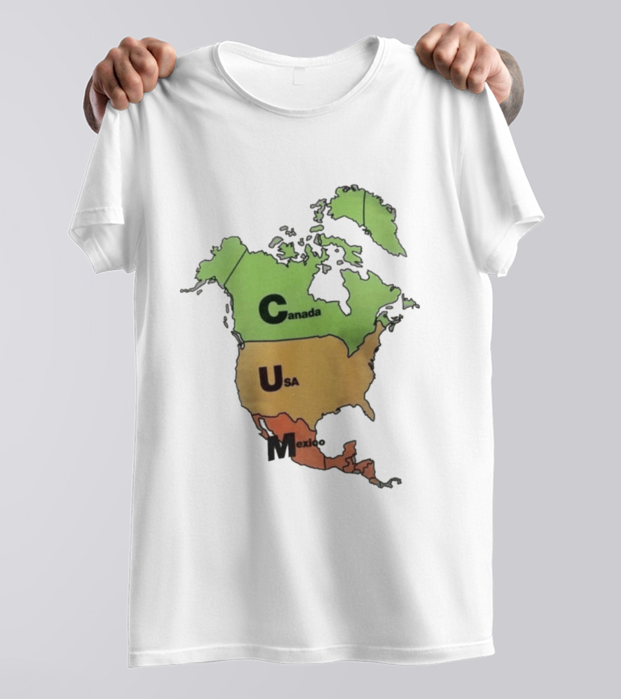 North America Map Canada USA Mexico Geography Continent Country T-Shirt