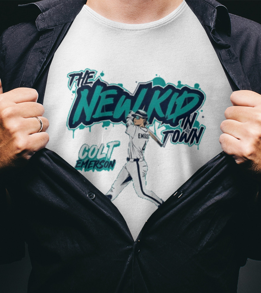 Seattle Mariners Colt Emerson The New Kid In Town MLB Baseball T-Shirt