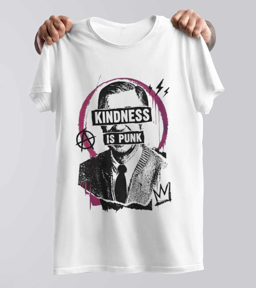 Fred Rogers Kindness Is Punk Anarchy Crown Lightning Bolt T-Shirt
