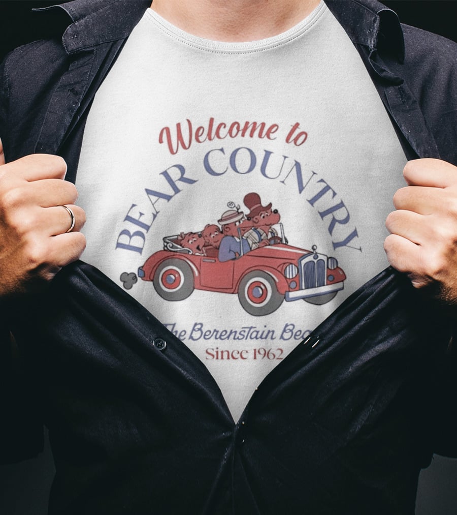 Welcome To Bear Country The Berenstain Bears Since 1962 Red Car Family T-Shirt