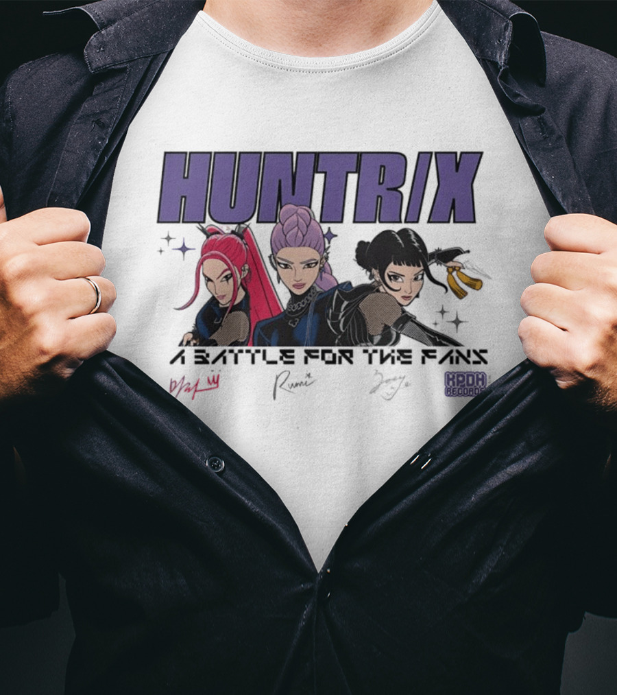 Huntrix A Battle For The Fans KPDH Records Rumi Zoey Jamalynn T-Shirt