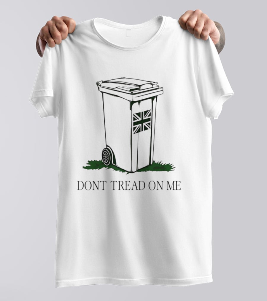 Trash Can Union Jack Flag Don't Tread On Me T-Shirt