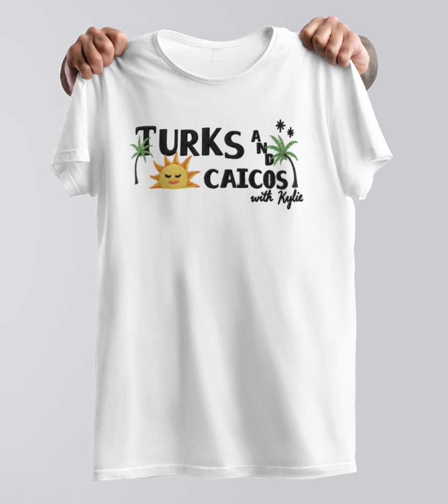 Turks And Caicos With Kylie Sun Palm Trees Aesthetic Vacation Summer Travel T-Shirt