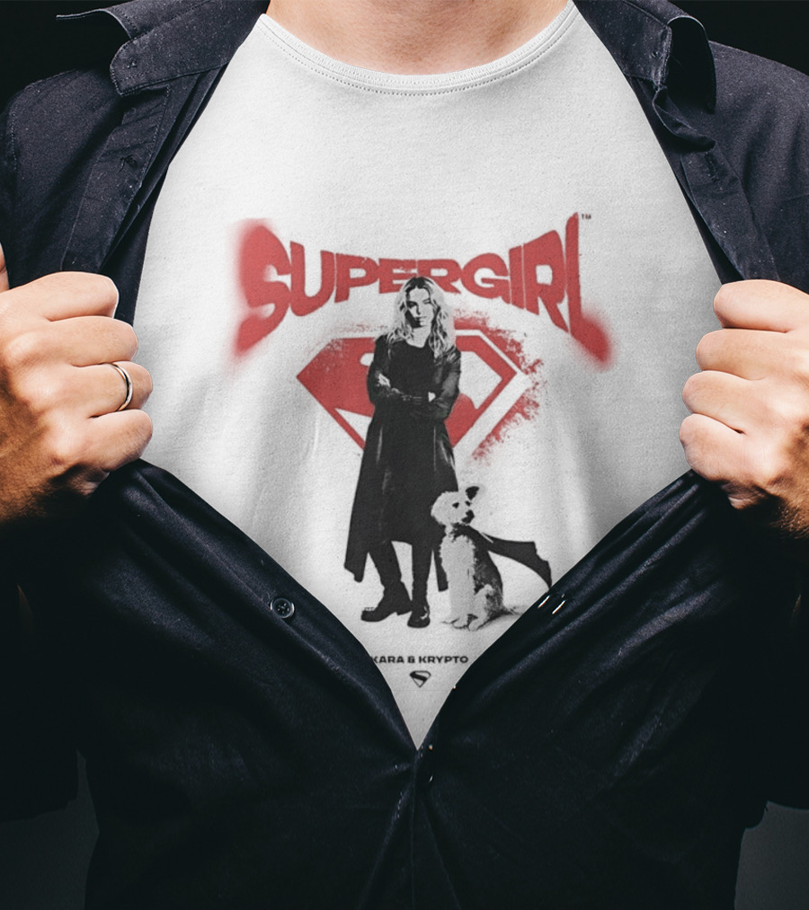 Supergirl Kara And Krypto Superman Shield DC Comics T-Shirt