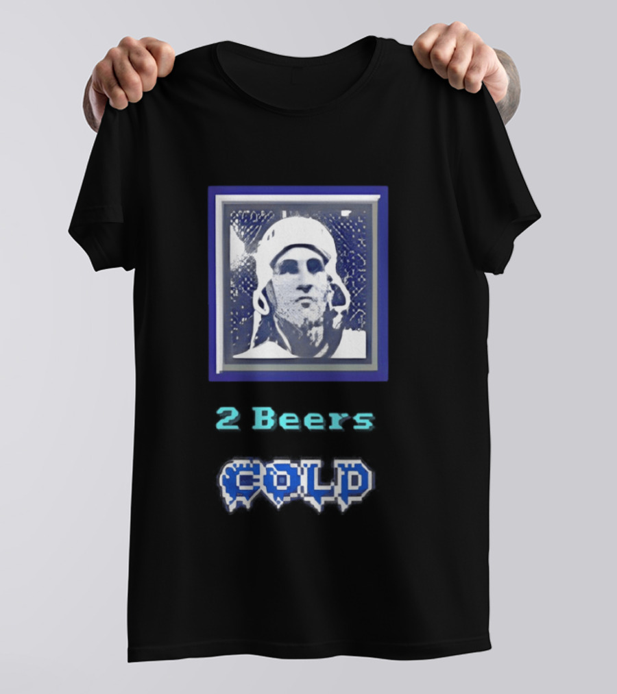 2 Beers Cold NHL Hockey Legend Portrait Ice Print T-Shirt
