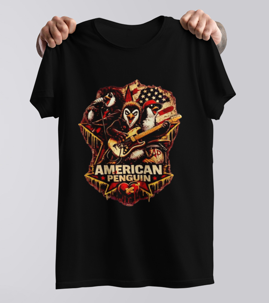 American Penguin Rock Band Stars And Stripes T-Shirt