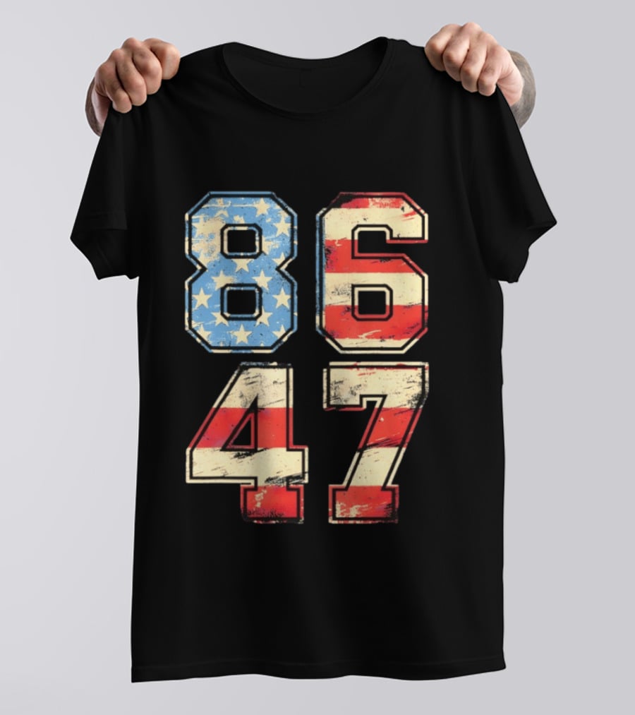 Anti ICE Subtle FDT Democrat 8647 American Flag Numbers T-Shirt