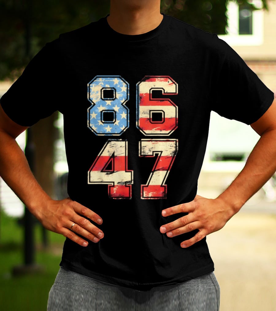 Anti ICE Subtle FDT Democrat 8647 American Flag Numbers T-Shirt