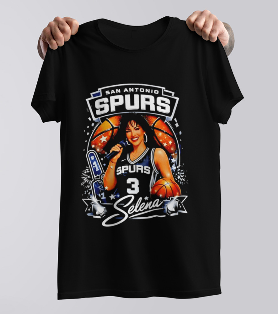 San Antonio Spurs Selena Basketball Number 3 Fan T-Shirt