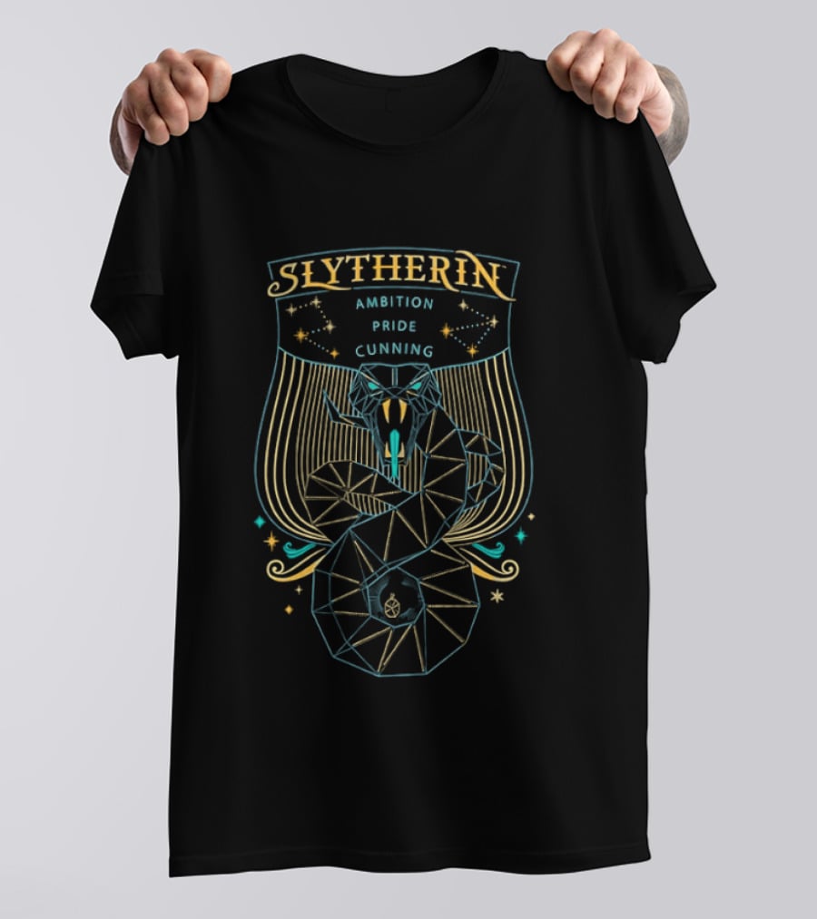 Slytherin Geometric Snake Ambition Pride Cunning 2026 Edition Magic Stars T-Shirt