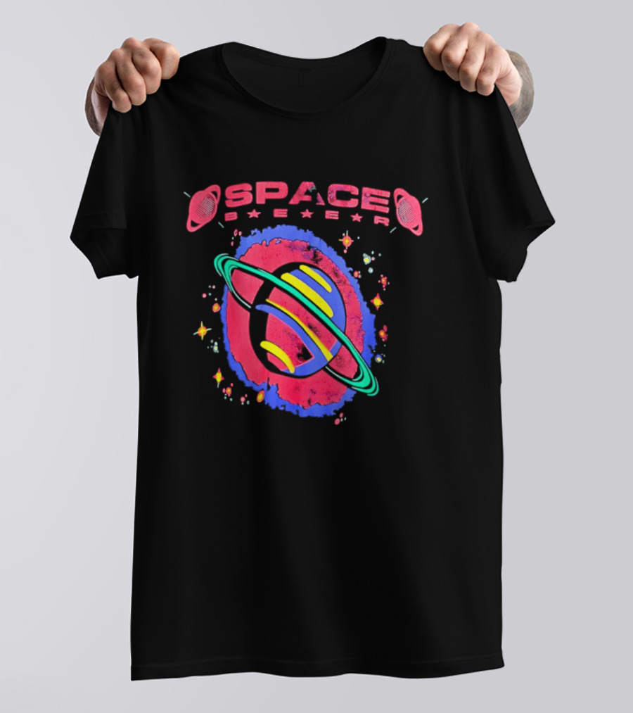 Space Baer Saturn Planet Cosmic Stars Aesthetic Universe 2026 T-Shirt