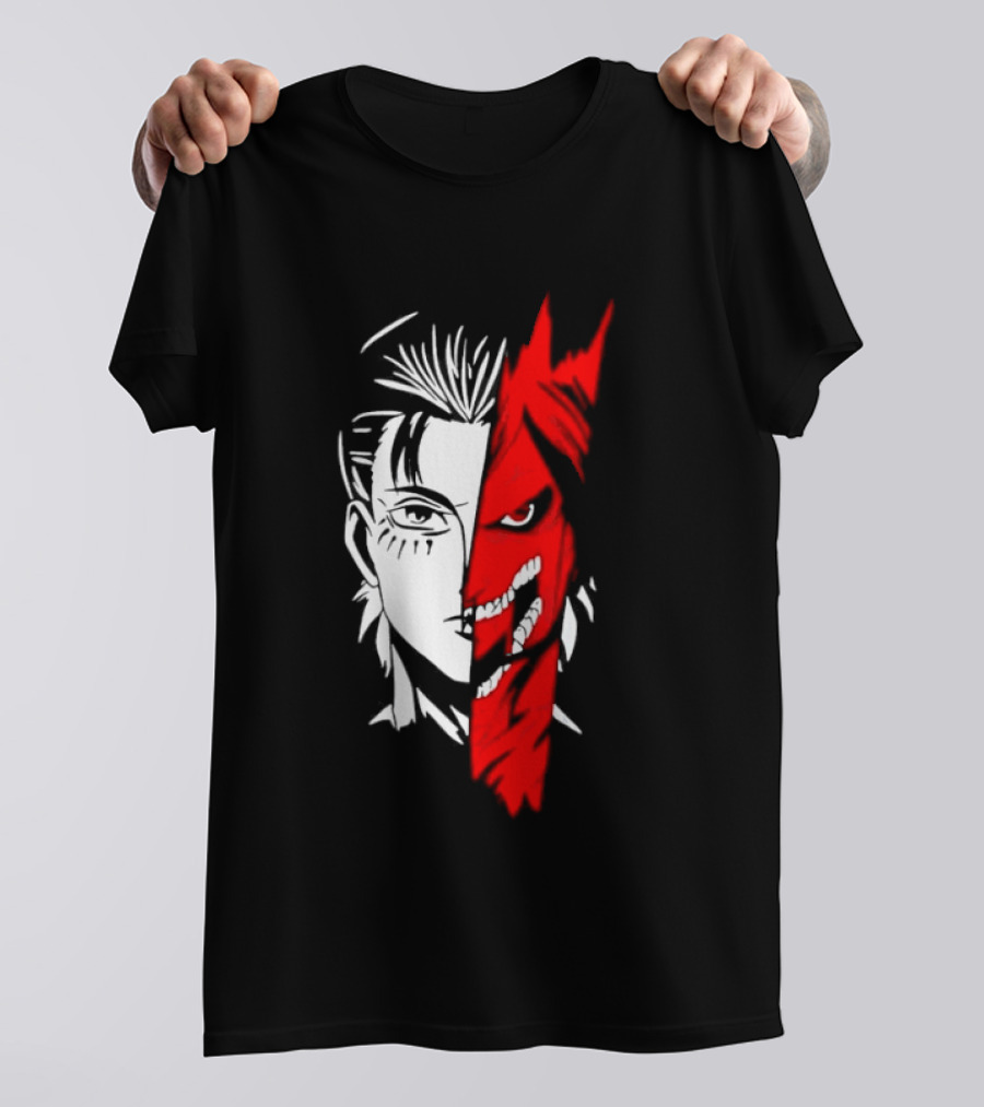 Eren Yeager Attack Titan Split Face The Rumbling 2026 Anime Manga T-Shirt
