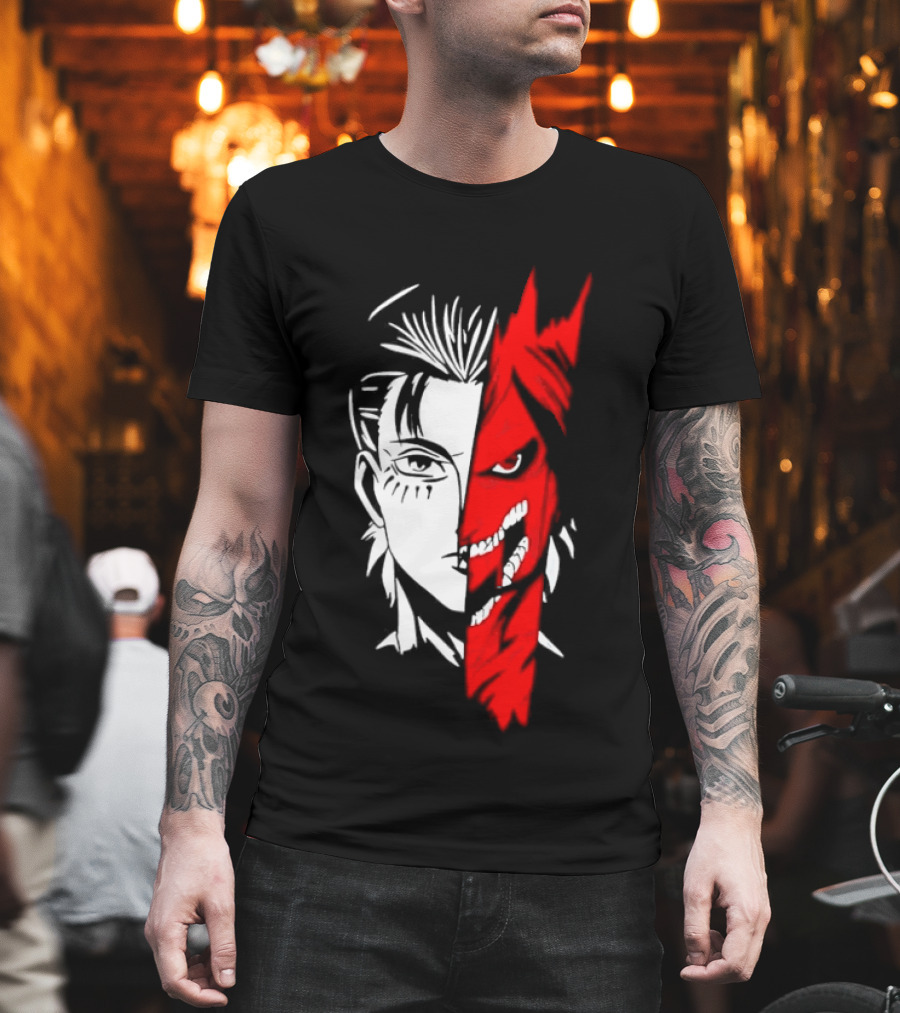 Eren Yeager Attack Titan Split Face The Rumbling 2026 Anime Manga T-Shirt