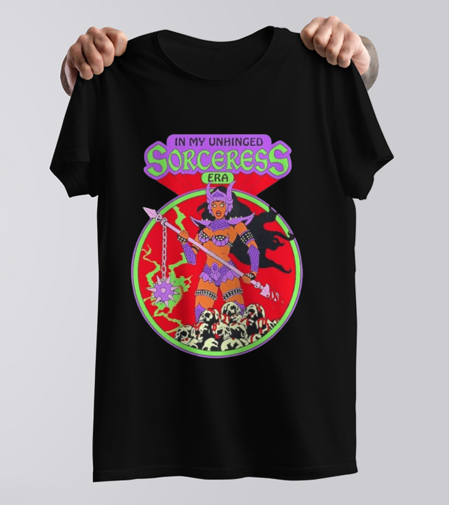 In My Unhinged Sorceress Era Warrior Witch Skulls T-Shirt