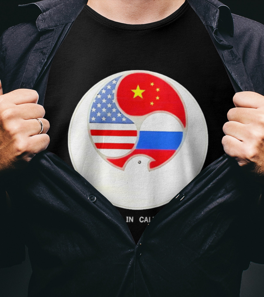 Ye Live US China Russia Flags New Global Order California T-Shirt