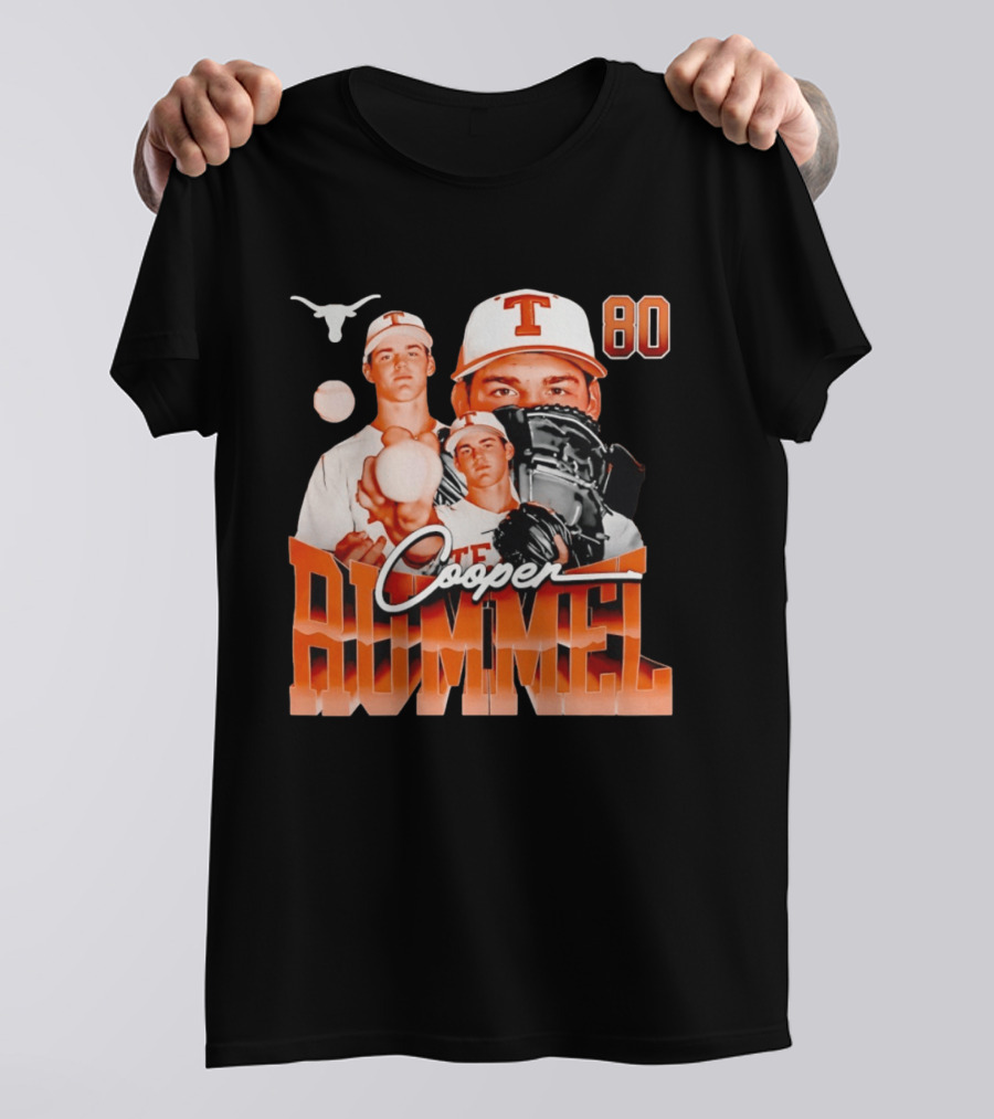 Texas Longhorns Cooper Rummel Baseball Collage 80 T-Shirt