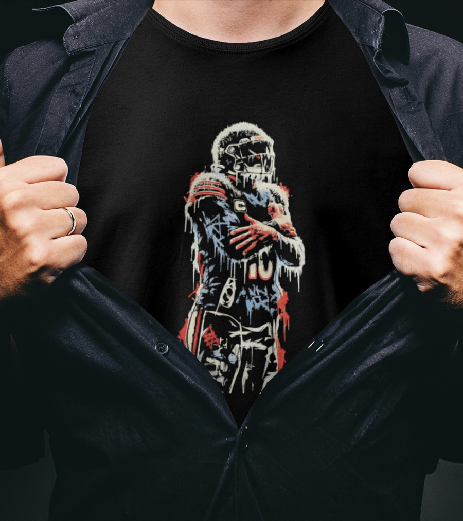 Caleb Williams 10 Chicago Bears Iceman Football T-Shirt