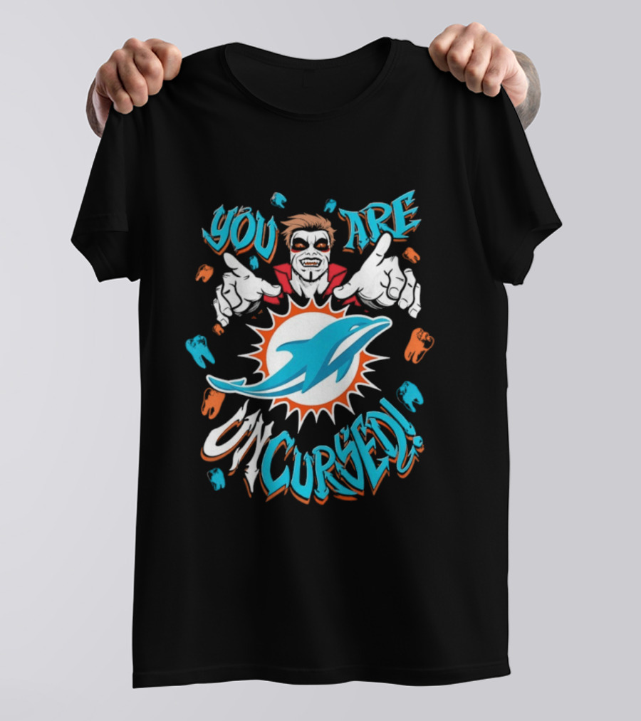 WWE Danhausen Miami Dolphins Collaboration You Are Uncursed T-Shirt