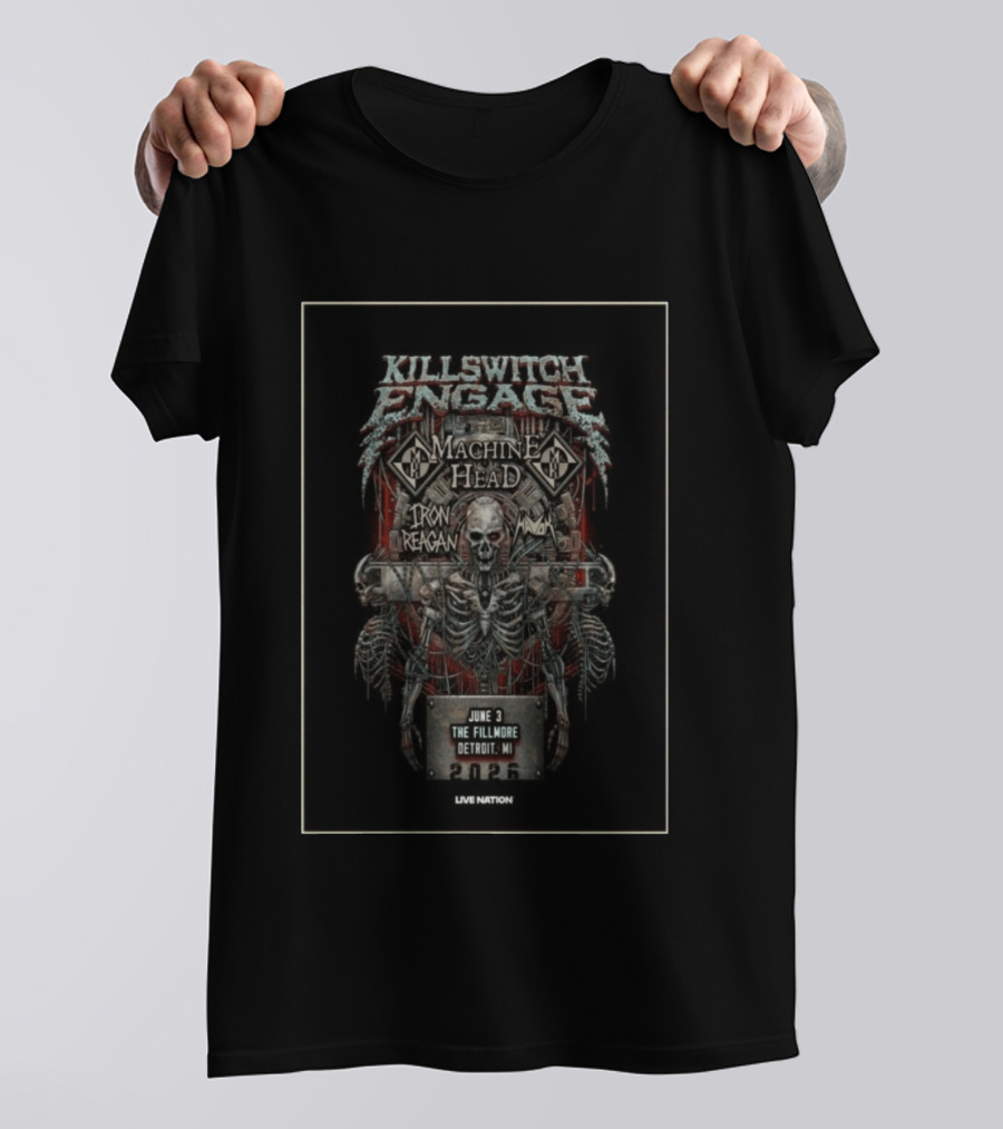 KILLSWITCH ENGAGE Machine Head Iron Reagan AWOL The Fillmore Detroit MI June 03 2026 T-Shirt